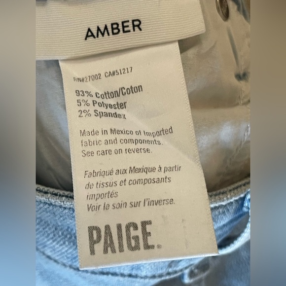 PAIGE Raw Hem Cuff Mid Rise Straight Leg Jeans - Picture 8 of 10